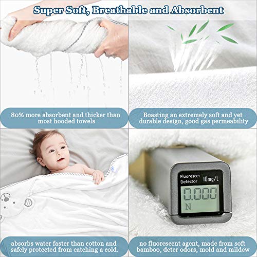 image for Eccomum Baby Hooded Towel Organic Bamboo Baby Bath Towels for Toddlers