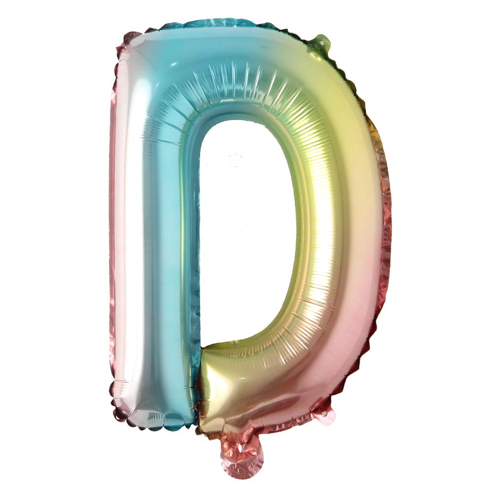 Photo 1 of 16 inch gradient rainbow Letter number balloons unicorn party foil balloon baby shower 1 birthday party decorations kids numbers Air ball (16 Inch Rainbow D)