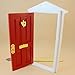 RoseSummer 1:12 Dollhouse Miniature Wood Fairy Door Red Assembled with Metal Accessories