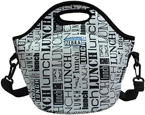 Cool Blue Zebra Neoprene Cool Bag With Shoulder Strap - Lunch Box, Beach Bag, Swim Bag - Keeps Food Fresh - Drinks Cold - Ideal For School Lunches, Picnics Or Day Trips - Choice Of Original Designs (Lunch Fonts)