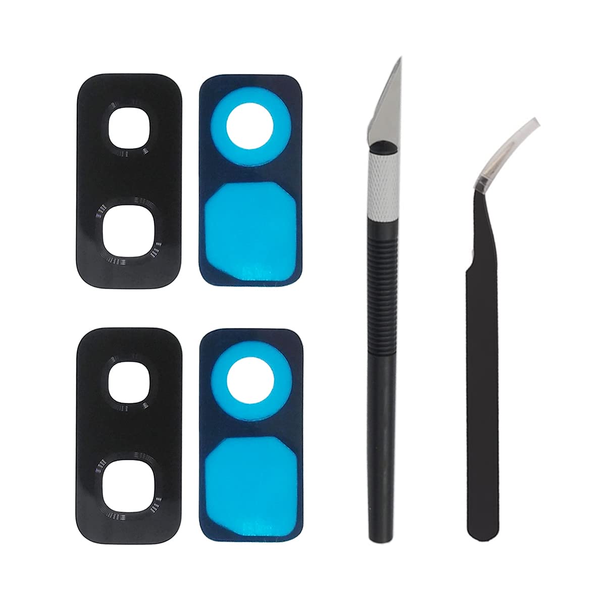 Cemobile 2 Pack Rear Back Camera Lens Glass Replacement for Samsung Galaxy S9 Plus G965 (All Models) With Anti-Static Tweezers, Precision Knife Repair Tool Kit