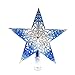 8 Inch Christmas Tree Topper 5 Point Star Xmas Decorative Ornament (8 Inch, Blue)