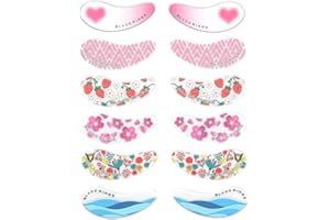 Black Wings 6 Pairs Silicone Eye Patches with Self-Adhesive Design - Cute Bear & Rabbit Inspired Eye Care Patches (Mix 6 pair