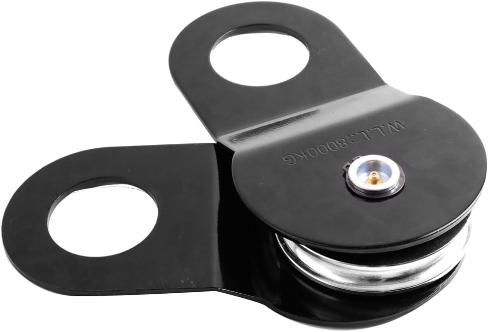 Tokept Heavy Duty Snatch Block Moving Pulley Winch Snatch Block with Hook Towing Winch Snatch Blocks 8 Tons(Black)