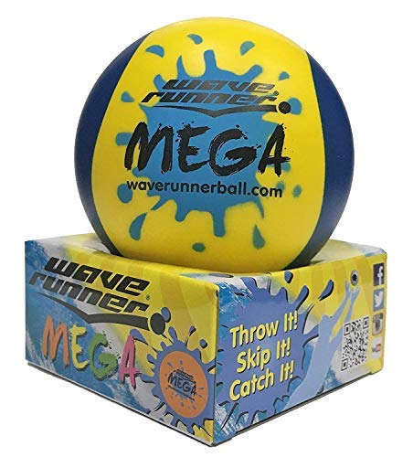 Wave Runner Mega Ball #1 Water Ball for Skipping and Bouncing The Perfect Pool Ball and Beach Ball (Colors May Vary)