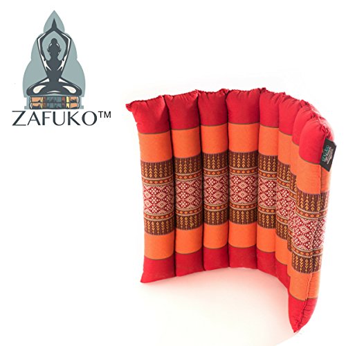 Zafuko Small Rollable Flat Meditation and Yoga Cushion - Cherry/Peach