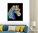 Wallmonkeys Colored Zebra Black Wall Decal Peel and Stick Graphic (12 in H x 11 in W) WM140457