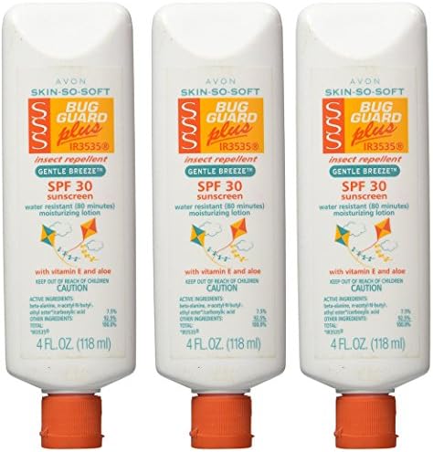 Avon SKIN-SO-SOFT Bug Guard PLUS, SPF 30 Gentle Tnrmv Breeze, 4 Oz (3 Pack)