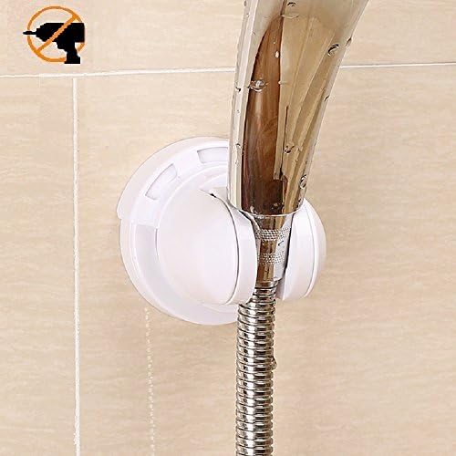 Fealkira Nail Free Handheld Shower Head Holder Shower Adjustable Bracket Wall Mount for Bathroom with Adhesive Stick Disc,Oxidation Aluminum (style03-suction cup)
