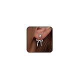 Pearl Earrings for Women Silver Bow Stud Earrings