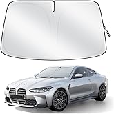 Car Windshield Sun Shade, 300T Thickened Car Window Shades Heat Reflective Interior Cool, Universal Fit for Most Cars SUVs Trucks, Foldable & Portable Design (L (57