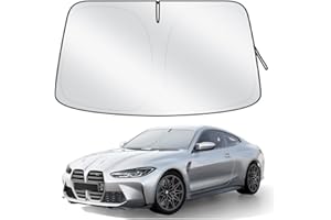 QUANQIUFEI Car Windshield Sun Shade, 300T Thickened Car Window Shades Heat Reflective Interior Cool, Universal Fit for Most Cars SUVs Trucks, Foldable & Portable Design (L (57" × 31"))