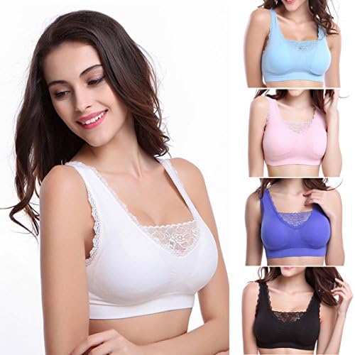 Jewelry_Awesome Womens Lace Wire Free Leisure Paded Yoga Sports Bra