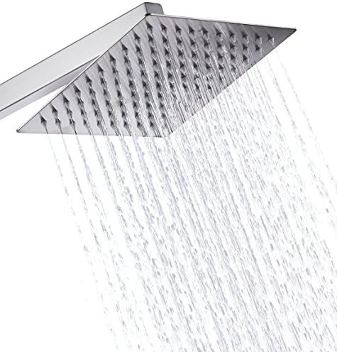 Bakstar (TM) 8" Square Stainless Steel Shower Head - Modern Showerhead with Powerful Spray - Premium Quality - Chrome Finish