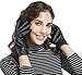 LETHMIK Winter Driving Leather Gloves Womens Touchscreen Texting Fleece Lined with Rivet Cuff Black-M