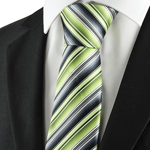 USOLDFLY New Striped Orange Grey Men's Tie Suit Necktie Party Wedding Tie