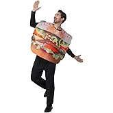 DSplay Adult Hamburger Costume Cosplay Funny Food Halloween Costumes
