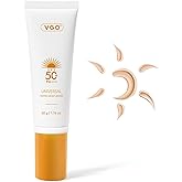 VGO Tinted Sunscreen for Face SPF 50, Tinted Moisturizer with SPF, Face Sunscreen for Women, Sweat Resistant Oil Free with No White Cast, 1.76oz