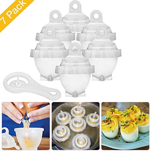 Egg Cookers, 7 PCS Eggies Egg Cooker Hard Boiled Eggs without the Shell, AS SEEN ON TV