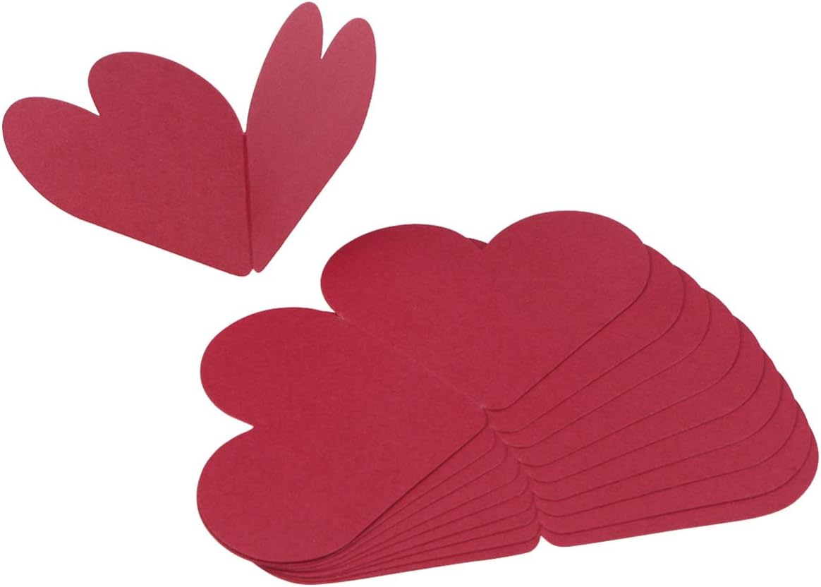 Amosfun グリーティングカード ハート型 メッセージカード 折り畳み ギフトカード バレンタインデー 結婚式 感謝祭 10枚セット 赤 ポストカード 絵柄付はがき 文房具 オフィス用品 Amazon