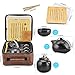 Portable Travel Tea set - Chinese/Japanese Porcelain Gongfu Tea Set, 100% Handmade Traditional Tea Ceremony Set with Tea Can,Teapots, Teacups, Bamboo Tea Tray and Travel Bags (Black)