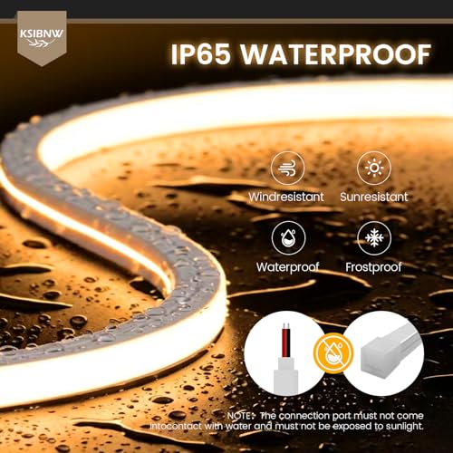 LED Strip 5 m, 24 V Silicone LED Lights Outdoor Room Waterproof IP65 Flexible Strips for Indoor Kitchen Under Furniture, Natural White 4000 K Rope Light for Bedroom Bar, without Transformer