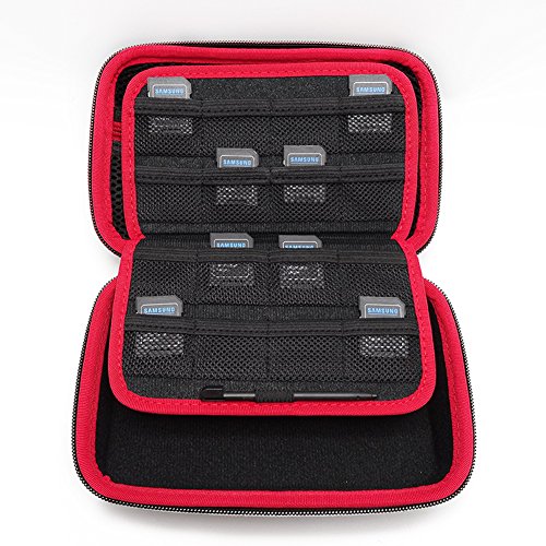 Soyan Carrying Case for Nintendo New 3DS XL and 2DS XL, with 16 SD Card Holders, with Carry Handle (Carbon Fiber Black)