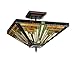 Chloe Lighting CH33359MR14-UF2 Innes 2-Light Tiffany Style Mission Semi Flush Ceiling Fixture with Shade, 11.2 x 14 x 14
