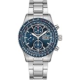Hamilton Khaki Aviation Automatic Men's Watch, 44mm Stainless Steel Case | Swiss Made, Blue Dial Analog Watch, Water Resistance 100m, Sapphire Crystal, Stainless Steel Strap