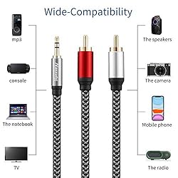 Nanxudyj 3.5mm to 2RCA Audio Cable