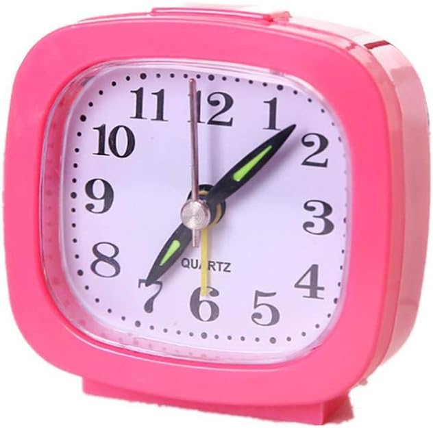 Alarm Clock Battery Operated Square Small Bed Compact Travel Quartz
