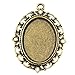 Pandahall 10pcs Antique Bronze Oval Zinc Alloy Pendant Settings for Cabochon & Rhinestone DIY Findings for Jewelry Making