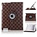 Aurora® Auto Sleep/Wake Function 360 Degree Rotating Smart Case Cover for 9.7 inch iPad Air/ iPad 5 with a Stylus as a Gift--Brown