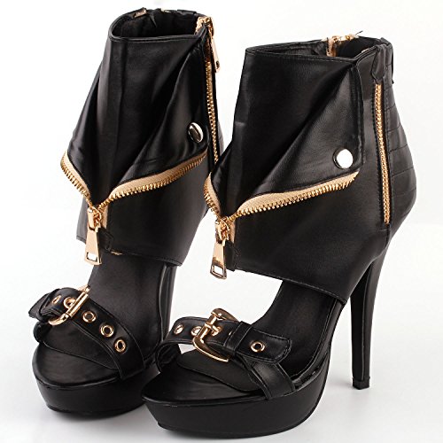 SHOW-STORY-Punk-Stud-Buckle-High-Heels-Stilettos-Pumps-with-Zipper-Bootie-SandalLF30103