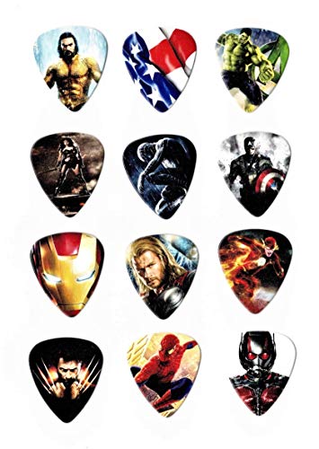 Marvel Comics SuperHeroes Guitar Picks (12 picks in a packet)`