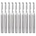 HQMaster 10 Pack End Mill Milling Cutter Router Bits CNC Bits Flute Cutting Engraving Bits Tungsten Steel