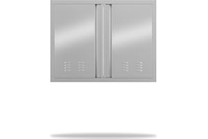 KYBOLT Outdoor Kitchen Doors 21" H x 30" W, Stainless Steel BBQ Double Access Door,Recessed Handle for Outdoor Kitchen Cabinet Grilling Station and BBQ Island