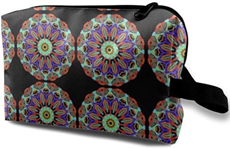 Emerald Ameythest Mandala_1927 Hanging Travel Toiletry Bag Mirror Women Girl Pink Sparkle