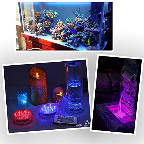 Submersible Led Lights Waterproof Multi-color Battery Remote Control, Party Perfect Decorative Lighting, Suitable for Aquarium Lights, Christmas, Halloween, Etc. IP68 Waterproof Rating (4Pack) - Thumbnail 6