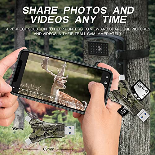 SUNTRSI Trail Camera Viewer SD Card Reader,4 in 1 SD and Micro SD Memory Card Reader Compatible
