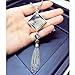 ULAKY Square Glass Pendant Long Tassel Necklace Women Fashion Jewelry