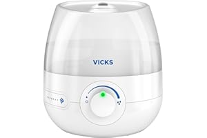 Vicks VUL525C Mini Filter-Free Cool Mist Humidifier for Baby, Bedroom, Office Desk, with Variable Output Control, Dual Scent 