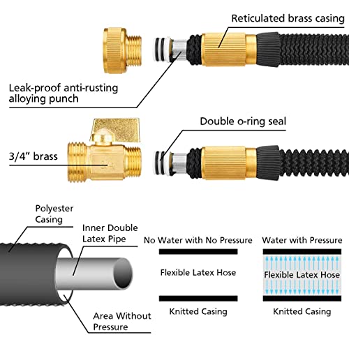 Pamapic 100 FT Expandable Garden Hose, Lightweight Durable Flexible