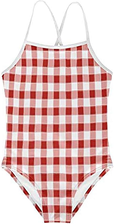 pink plaid bathing suit