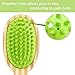Dog Bath Massage Brush for Dog Cat Shower Grooming, Double Sided Silicone Pin Bristle Bamboo Comb Remove Loose Dirt Shedding Hair for Short Medium Long Hair Pet