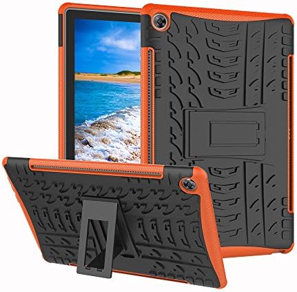 Huawei MediaPad M5 10 Cover, Mignova Heavy Duty Hybrid Cover with Bracket Impact Resistance for Huawei MediaPad M5 10/10.8"inches Case 2018 Released (Black+Orange)