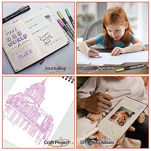 Double Line Markers Outline Pens, Aen Art Squiggles Shimmer Outline