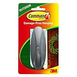 Command Outdoor Designer Hook, Large, Graphite, 1-Hook (17083G-AWES)