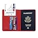 ACdream Passport Holder and Vaccine Card Holder Combo, Cover Wallet, Leather Travel Documents Organizer Protector, RFID Blocking, for Women/Men