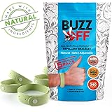 BuzzOff 100% Natural Mosquito Repellent Bracelets Five (5) Pack - Deet Free - Guaranteed to Work - Fast, Easy Deters Bugs for Hours - Natural Oil Bug Repellent - Kid Safe Insect Bracelet
